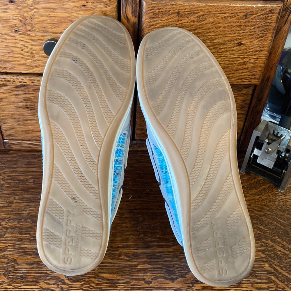Sperry Topsiders -blue & beige - size 7m - Picture 5 of 5